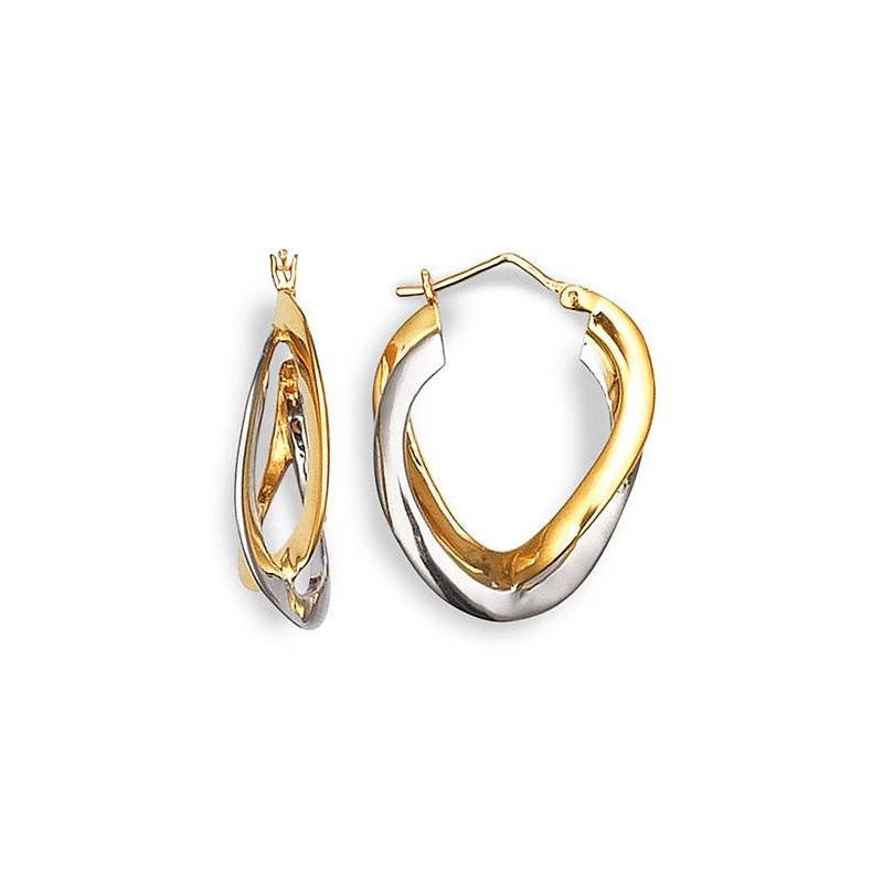 Boucles Créoles acier deux tons pour femme, Beatrix Boucles Créoles acier deux tons pour femme, Beatrix