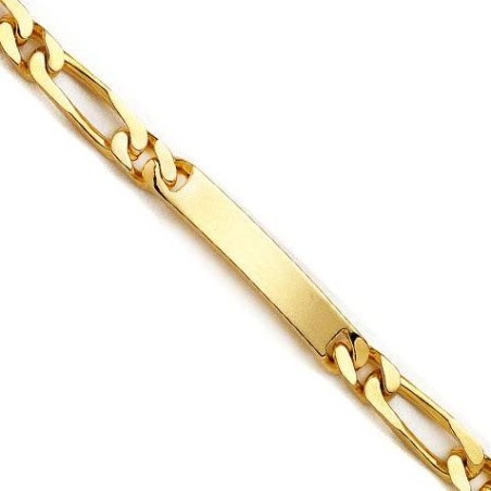 Bracelet d'identité homme, plaqué or 8 mm - Figaro 1/1 - Lyn&Or Bijoux