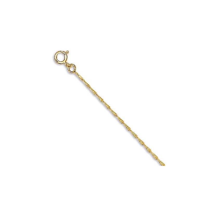 Chaîne en plaqué or 1 mm pour femme - Maille épi - Lyn&Or Bijoux