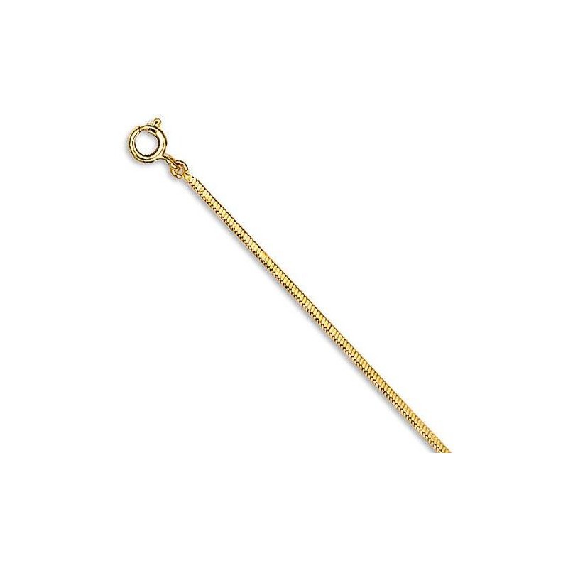 Chaîne en plaqué or 1,5 mm pour femme, Maille serpent-cube Chaîne en plaqué or 1,5 mm pour femme, Maille serpent-cube