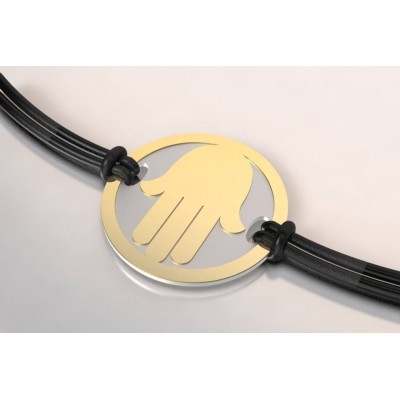 Bracelet de créateur en acier et or pour femme - Main - Lyn&Or Bijoux