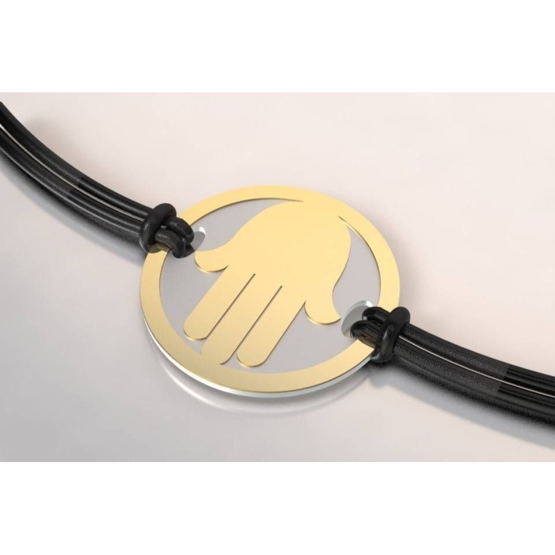 Bracelet créateur original Main acier, or Bracelet créateur original Main acier, or