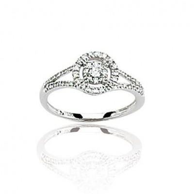 Bague de fiançailles pour femme en or blanc & diamant solitaire - Roxane - Lyn&Or Bijoux