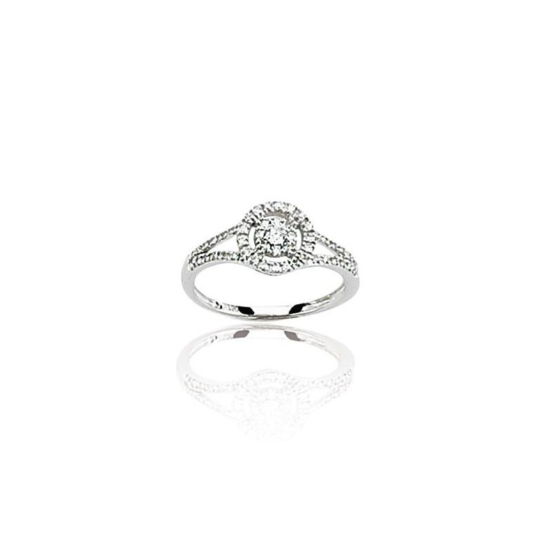 Bague de fiançailles pour femme en or blanc & diamant solitaire - Roxane - Lyn&Or Bijoux