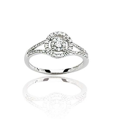 Bague de fiançailles pour femme en or blanc & diamant solitaire - Roxane - Lyn&Or Bijoux