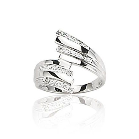 Bague pour femme en diamants et or blanc 18 carats - Orléans - Lyn&Or Bijoux