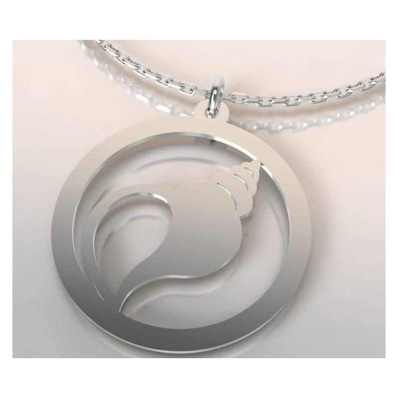 Collier de créateur en argent pour femme - Coquillage - Lyn&Or Bijoux
