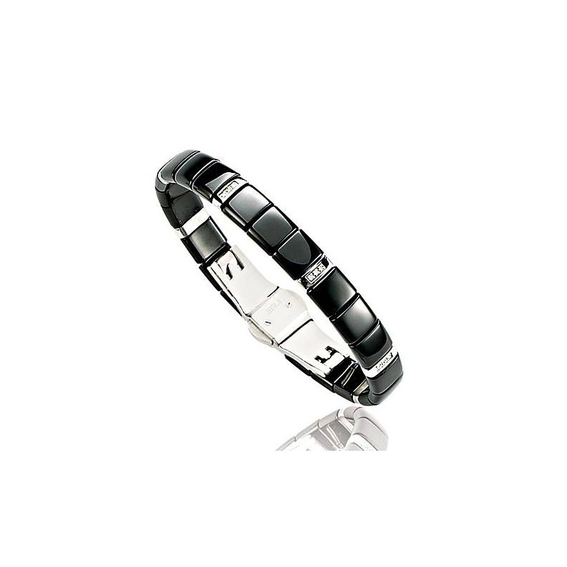 bracelet femme en céramique noire, diamant, or - Bijoux femme bracelet femme en céramique noire, diamant, or - Bijoux femme