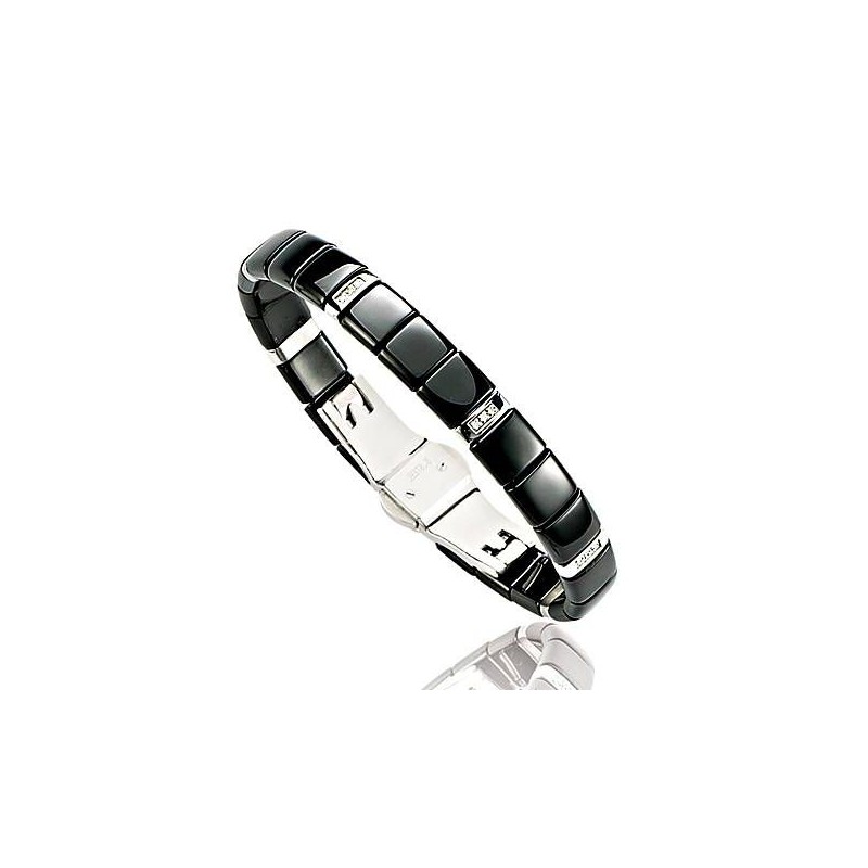 Bracelet Céramique noire, Diamant pour femme - Sidney - Lyn&Or Bijoux