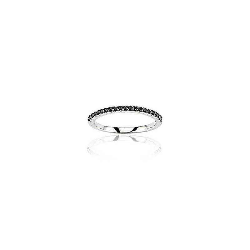 Bague femme, Anneau en Or blanc & Diamant noir - Subtile - Lyn&Or Bijoux