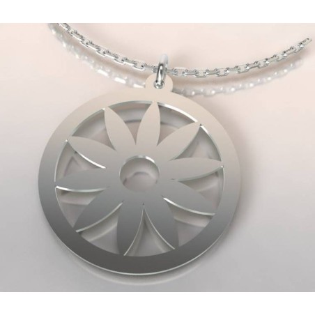 Collier créateur en argent pour femme - Pendentif Tournesol - Lyn&Or Bijoux Collier créateur en argent pour femme - Pendentif Tournesol - Lyn&Or Bijoux