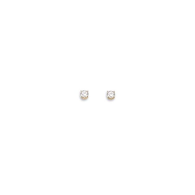 Boucles d'oreilles puces en or 18 carats et diamant 2 mm Boucles d'oreilles puces en or 18 carats et diamant 2 mm