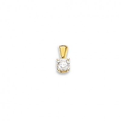 Pendentif diamant solitaire en or pour femme - Delta - Lyn&Or Bijoux