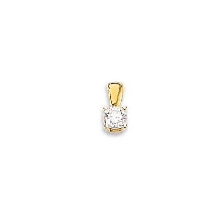 Pendentif diamant solitaire en or pour femme - Delta - Lyn&Or Bijoux