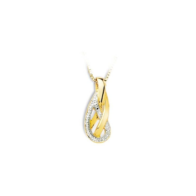 Pendentif femme en or bicolore & diamants, Athéna - Lyn&Or Bijoux
