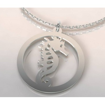 Collier de créateur en argent pour femme - Hippocampe - Lyn&Or Bijoux