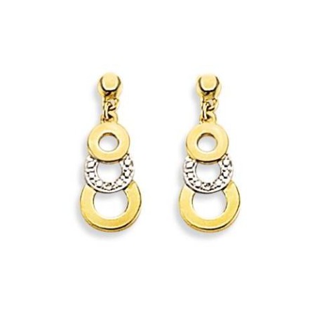 boucles d'oreilles femme, pendant en or bicolore & Diamant - Salamanca - Lyn&Or Bijoux
