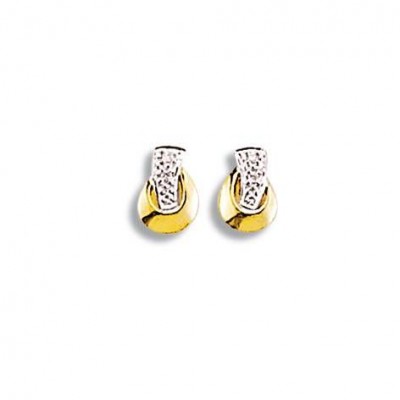 Boucles d'oreille femme, diamants & or bicolore - Trésor - Lyn&Or Bijoux