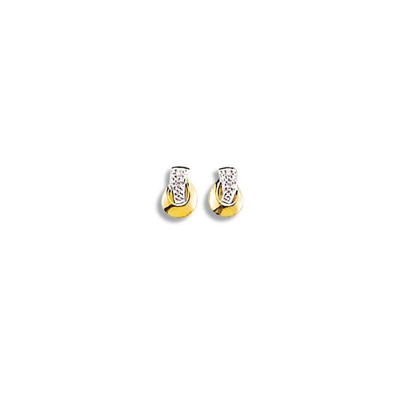 boucles d'oreilles femme, diamants & or bicolore - Trésor - Lyn&Or Bijoux