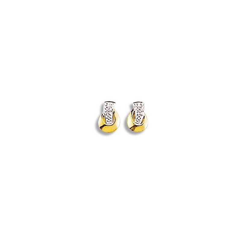 Boucles d'oreilles or deux tons et diamants pour femme, Trésor Boucles d'oreilles or deux tons et diamants pour femme, Trésor