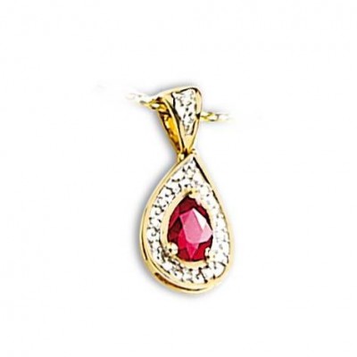 Pendentif femme en or, diamant et rubis, Duchesse - Lyn&Or Bijoux