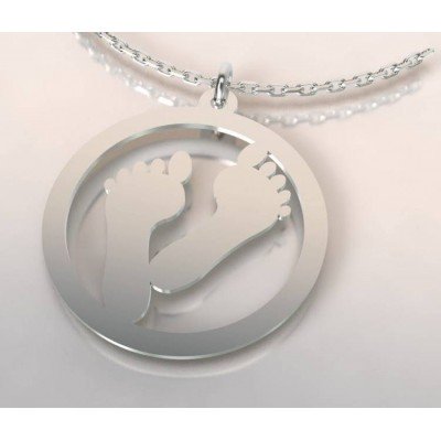 Collier de créateur en argent pour femme - Empreinte - Lyn&Or Bijoux
