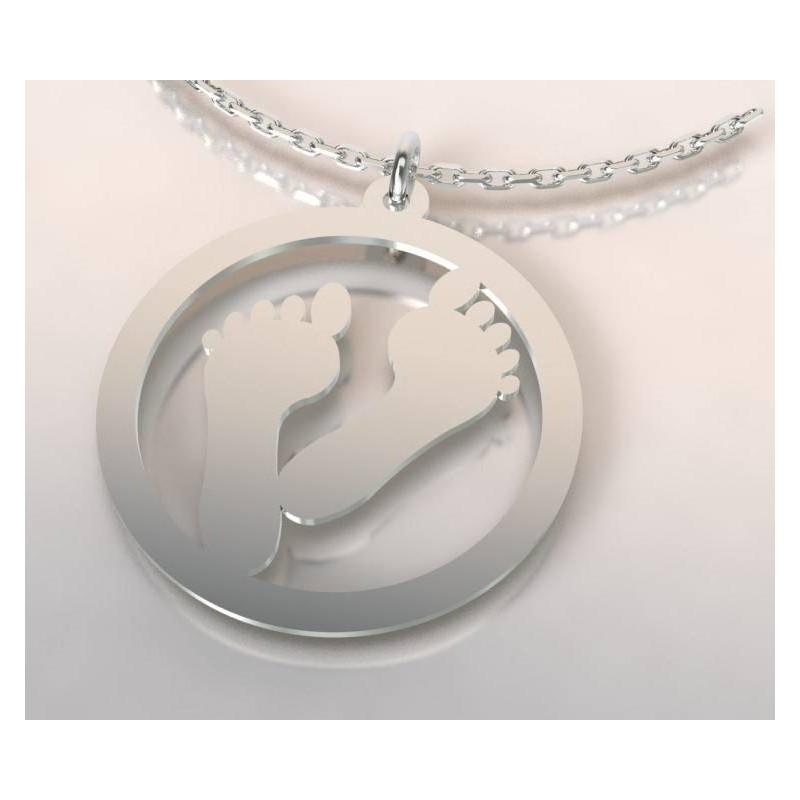 Collier créateur original Empreinte en argent 925 millièmes Collier créateur original Empreinte en argent 925 millièmes