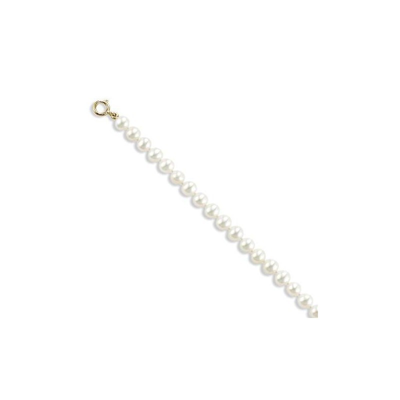 Gourmette or 18 carats et perles d'eau douce 5 mm, l'indémodable Gourmette or 18 carats et perles d'eau douce 5 mm, l'indémodable