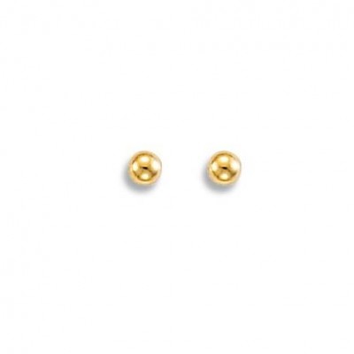 boucles d'oreilles femme & enfant, clou en or 4 mm - Gold Pearl - Lyn&Or Bijoux