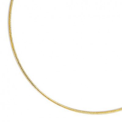 Collier câble en or 18 carats pour femme - Oméga 2 mm - Lyn&Or Bijoux