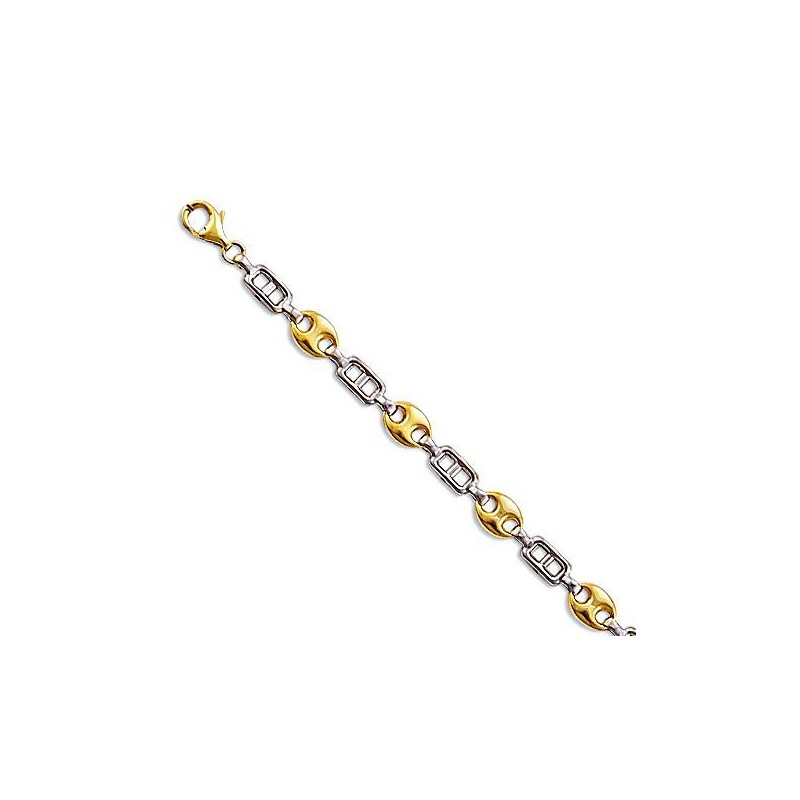 Gourmette or deux tons 18 carats pour femme, Inspiration Gourmette or deux tons 18 carats pour femme, Inspiration
