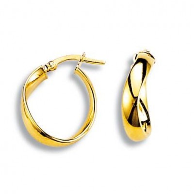 Créoles originales en or 18 carats pour femme - Symbole - Lyn&Or Bijoux