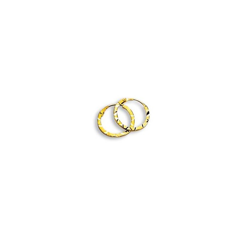 Boucles Créoles 10mm or jaune 18 carats pour femme, Epices Boucles Créoles 10mm or jaune 18 carats pour femme, Epices