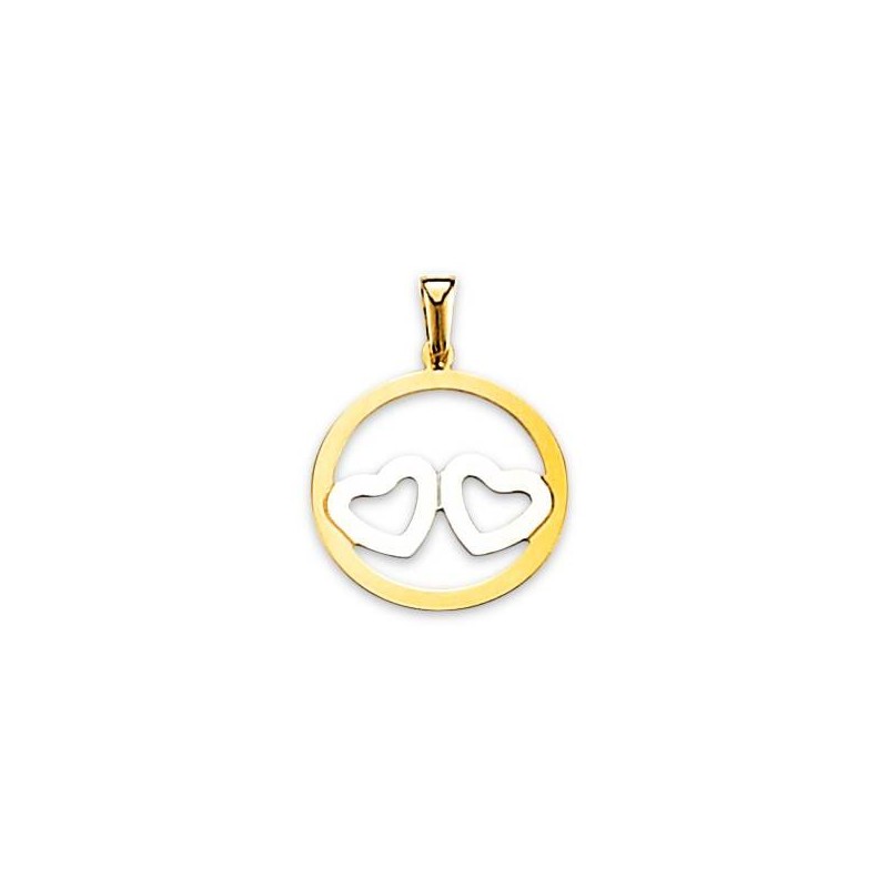 Pendentif or jaune 18 carats deux tons, A notre Amour Pendentif or jaune 18 carats deux tons, A notre Amour