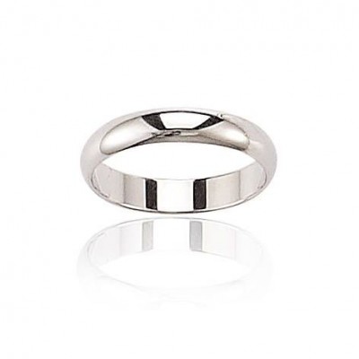Alliance pour homme, anneau en or blanc 18 carats - Pour la Vie - Lyn&Or Bijoux