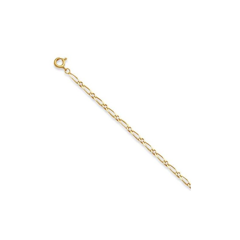Chaîne Figaro en or 18 carats, collier femme et homme Chaîne Figaro en or 18 carats, collier femme et homme