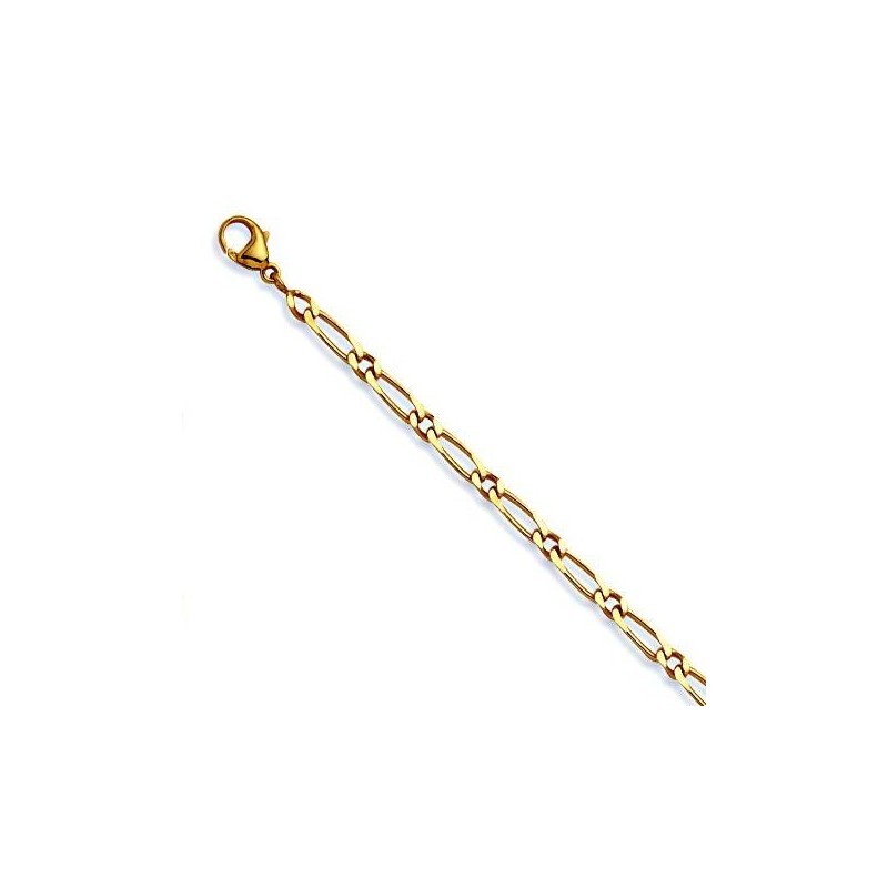 Bracelet Figaro 1/1 en or 18k, 4 mm homme & femme - Millas - Lyn&Or Bijoux
