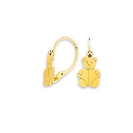 boucles d'oreilles pour petite fille en or - Petit Ourson - Lyn&Or Bijoux
