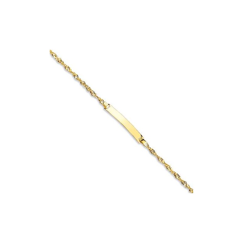 Bracelet gourmette bébé or jaune 18 carats, Maille Singapour Bracelet gourmette bébé or jaune 18 carats, Maille Singapour