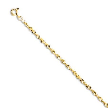 Chaîne en or 18 carats, 45 cm pour femme - Maille singapour - Lyn&Or Bijoux
