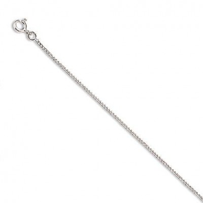 Chaîne pour pendentif en or blanc pour femme - Maille Gourmette 1,2 mm - Lyn&Or Bijoux