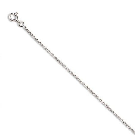 Chaîne pour pendentif en or blanc pour femme - Maille Gourmette 1,2 mm - Lyn&Or Bijoux
