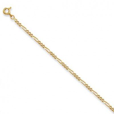 Chaîne 45 cm en or 18 carats, 2 mm pour femme - Maille Figaro 3/1 - Lyn&Or Bijoux