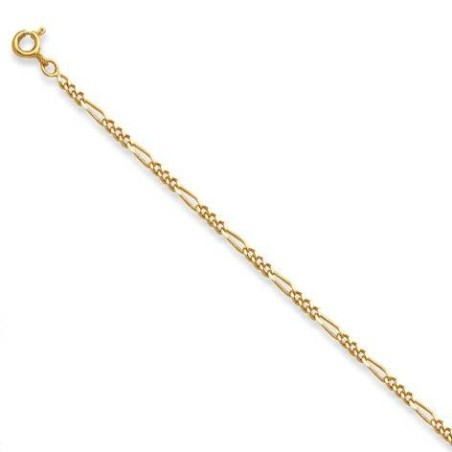 Chaîne 45 cm en or 18 carats, 2 mm pour femme - Maille Figaro 3/1 - Lyn&Or Bijoux