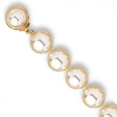 Collier avec perles blanche de Majorque 10 mm pour femme, Ariel - Lyn&Or Bijoux