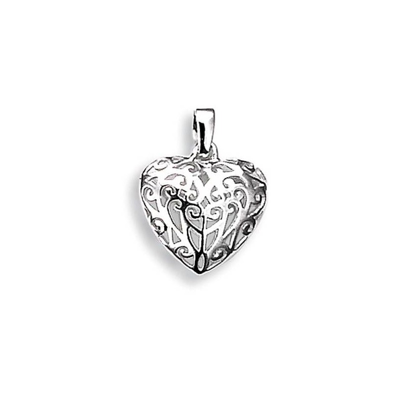 Pendentif coeur en argent pas cher pour femme, Dentelles Pendentif coeur en argent pas cher pour femme, Dentelles