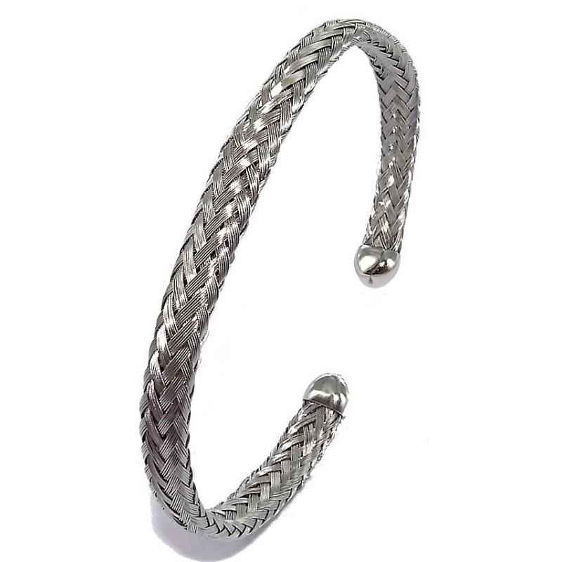 bracelet jonc fin en acier tressé - Bijoux femme bracelet jonc fin en acier tressé - Bijoux femme