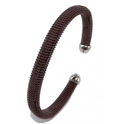 Bracelet jonc en acier marron pour femme - Chocolat - Lyn&Or Bijoux