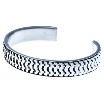 Bracelet jonc en acier inoxydable pour femme - Nikka - Lyn&Or Bijoux