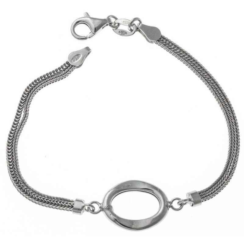 Bracelet en argent 925 millièmes rhodié gris pour femme, Oméga Bracelet en argent 925 millièmes rhodié gris pour femme, Oméga
